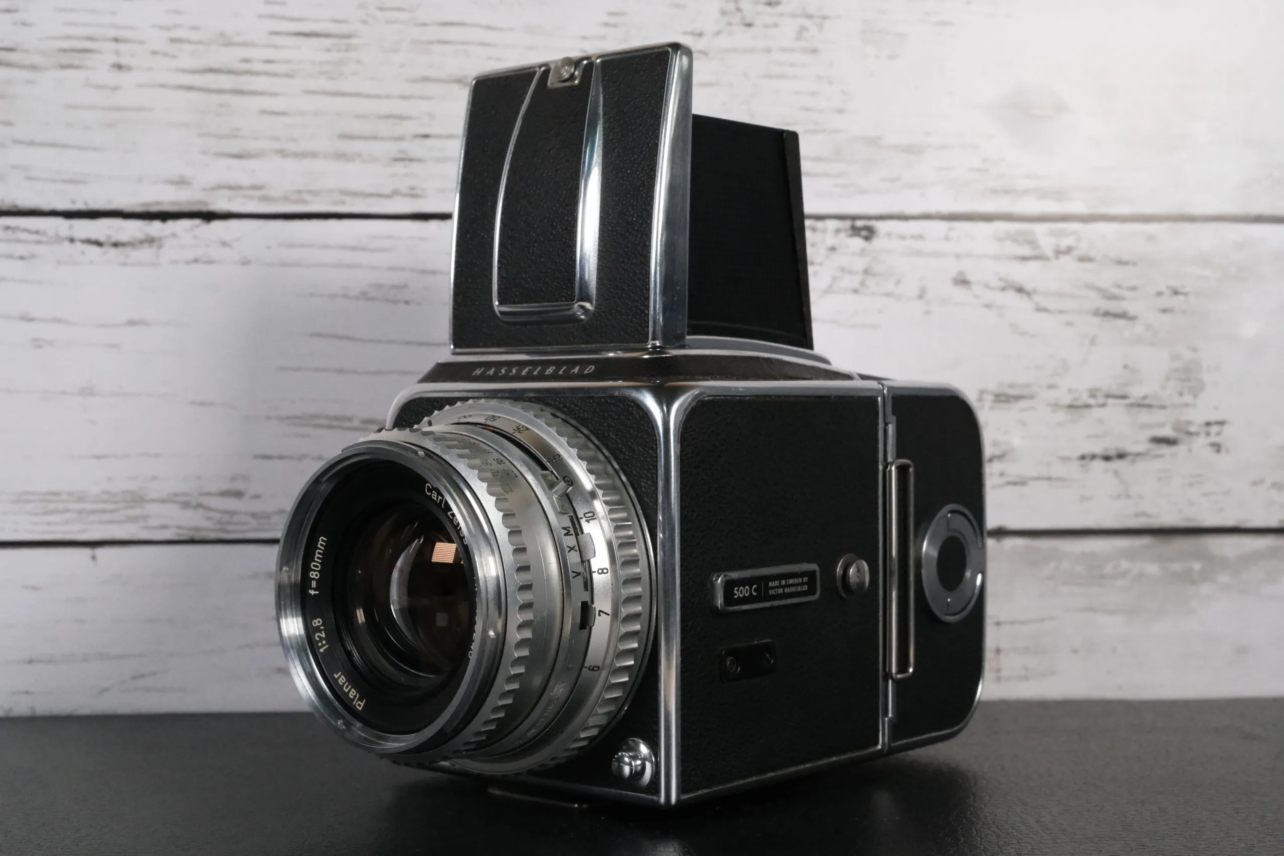 買取したHASSELBLAD 500Cの画像（ボディ全体横から撮影）