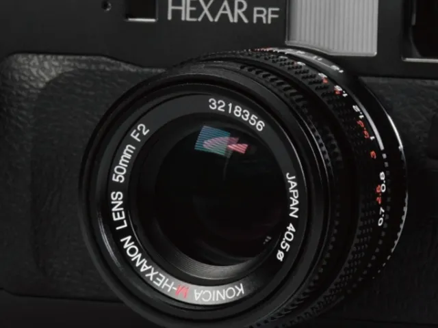 買取したKONICA HEXAR RF をM-HEXANON 50mm F2レンズ部分を撮影した写真